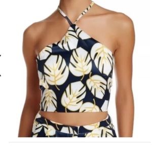 NWT Missguided navy leaf crop top sz 6